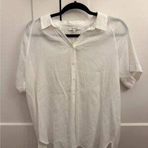 NWT! Madewell Textured White Button-Up Shirt